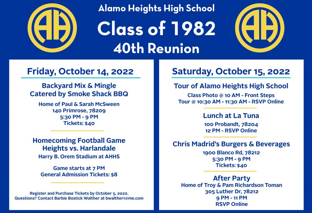 Class of 1982: 40th Reunion