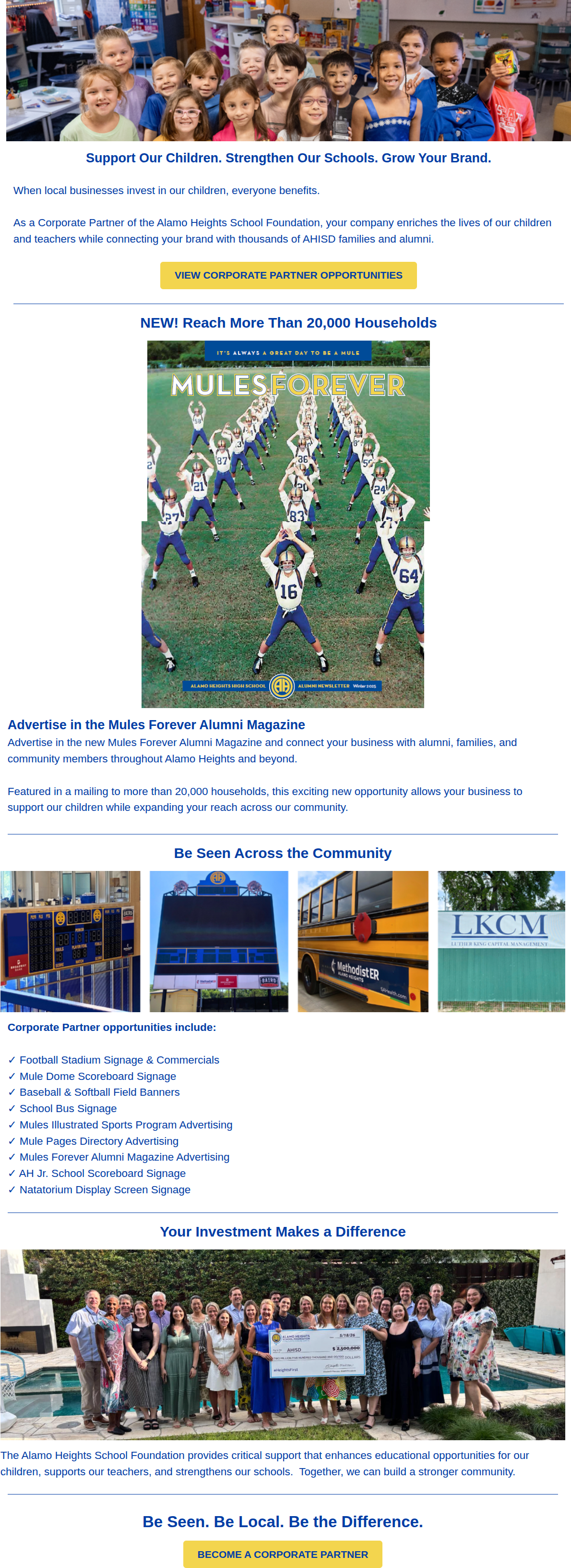 Corporate Partnership opportunities