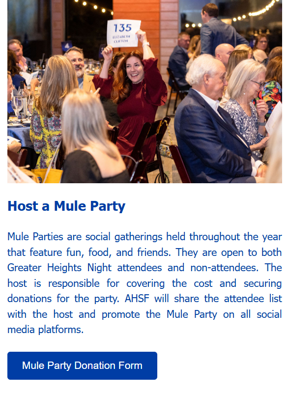 Heights Happenings May 28, 2025 - Host a Mule Party