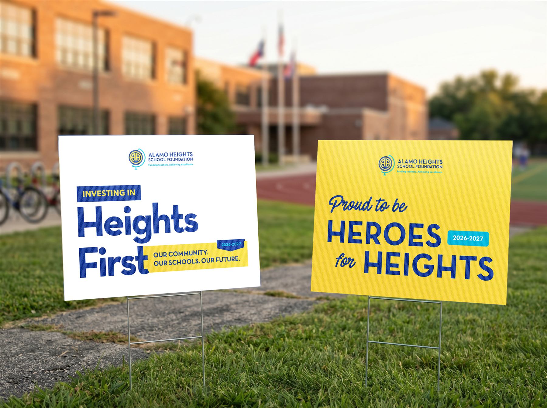 The 2025–2026 Heroes for Heights #WeBackTeachers campaign graphic